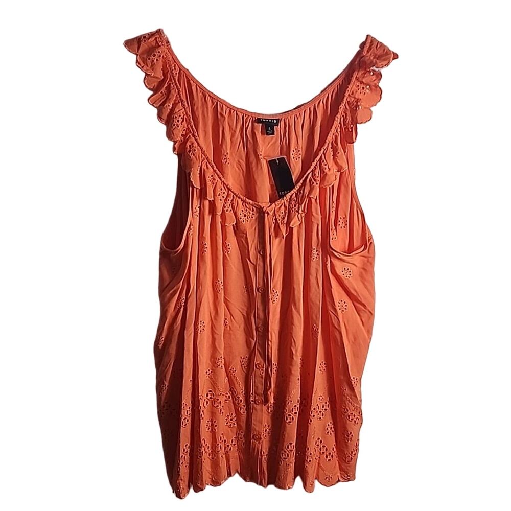 Torrid Nasturtium Tank, Eyelet Ruffle, NWT, 4X